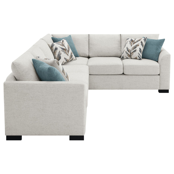 Radison - Upholstered Sectional Sofa With Hidden Sleeper - Greige