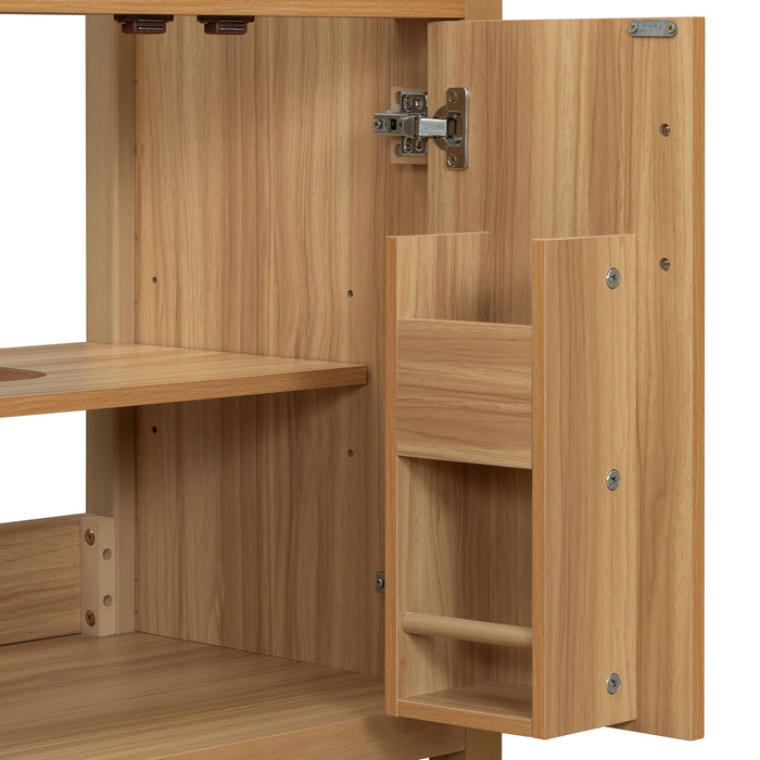 Bathroom Vanity With Flip Drawer, 2 Soft Close Doors, Adjustable Shelf And Ceramic Sink