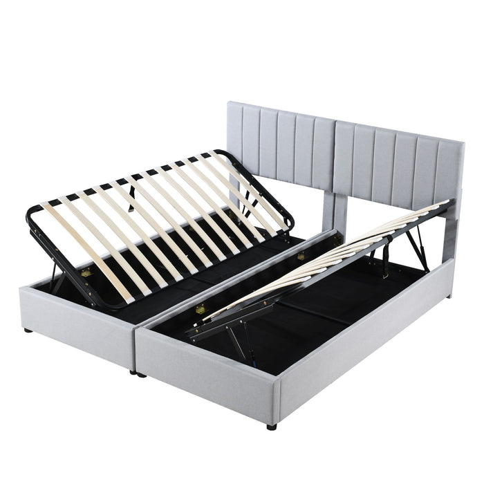 Upholstered Platform Bed With A Hydraulic Storage System