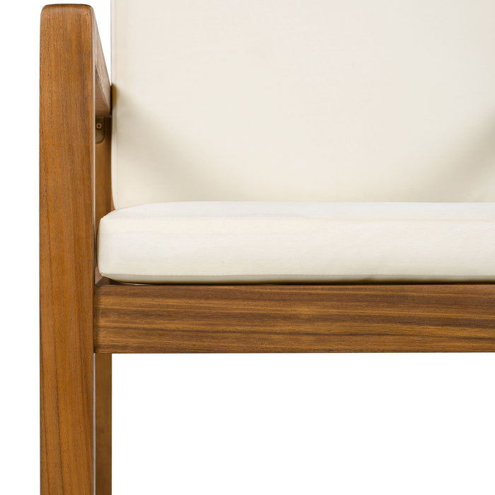 5 Piece Outdoor Patio Dining Set With 4 Armchairs And Table - Beige