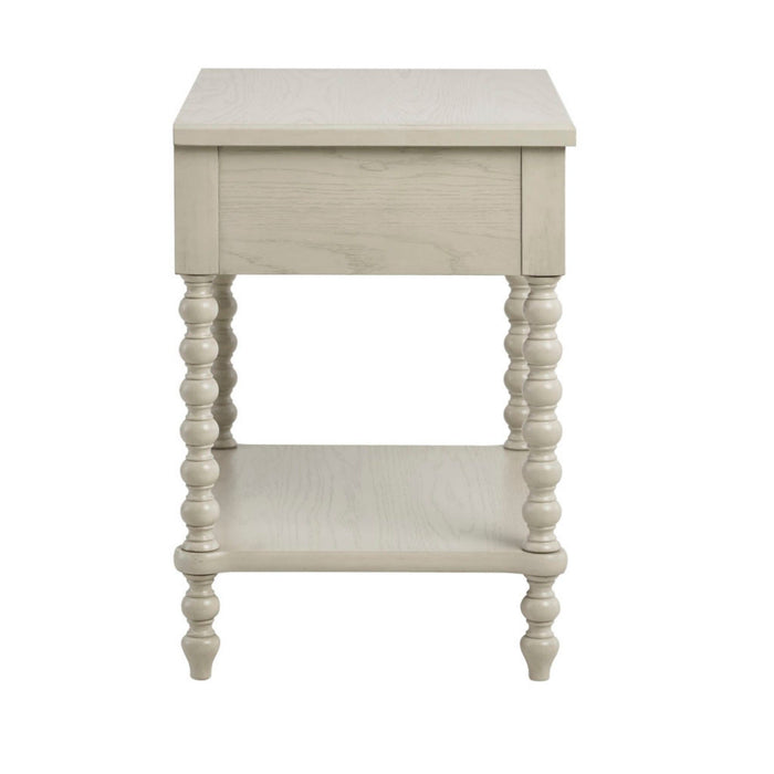 Traditional Durable Nightstand Table With Drawer And Shelf