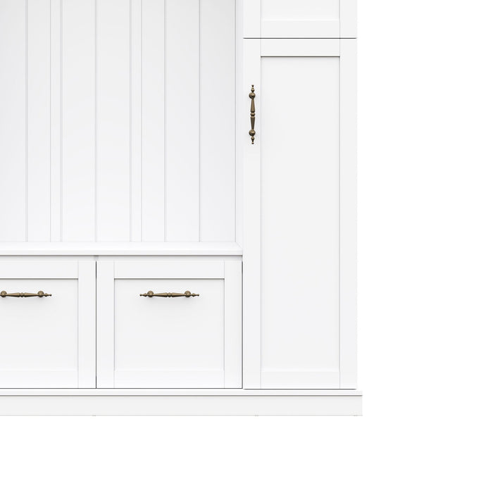 Hall Tree With 4 Side Cabinets