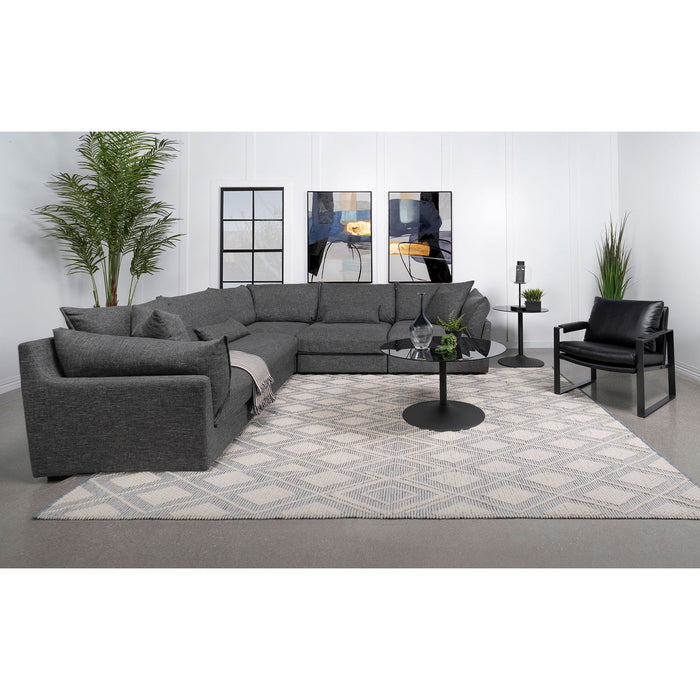 Tomasina - Modular Sectional Sofa With Corner, Armless Chairs And Armchairs - Black