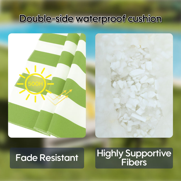 2 Piece High Back Patio Chair Cushion Set, Tufted Adirondack And Rocking Chair Cushions