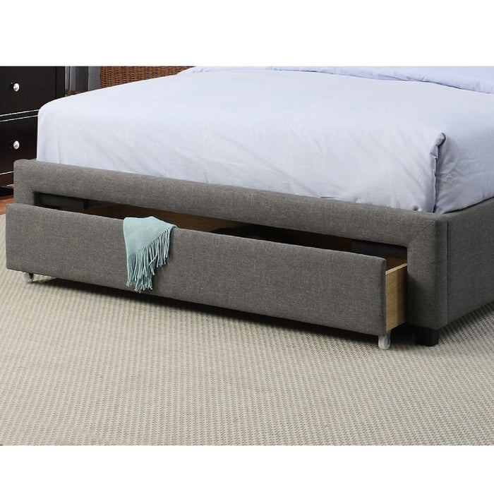 Bed With Tufted Headboard And Storage Drawer