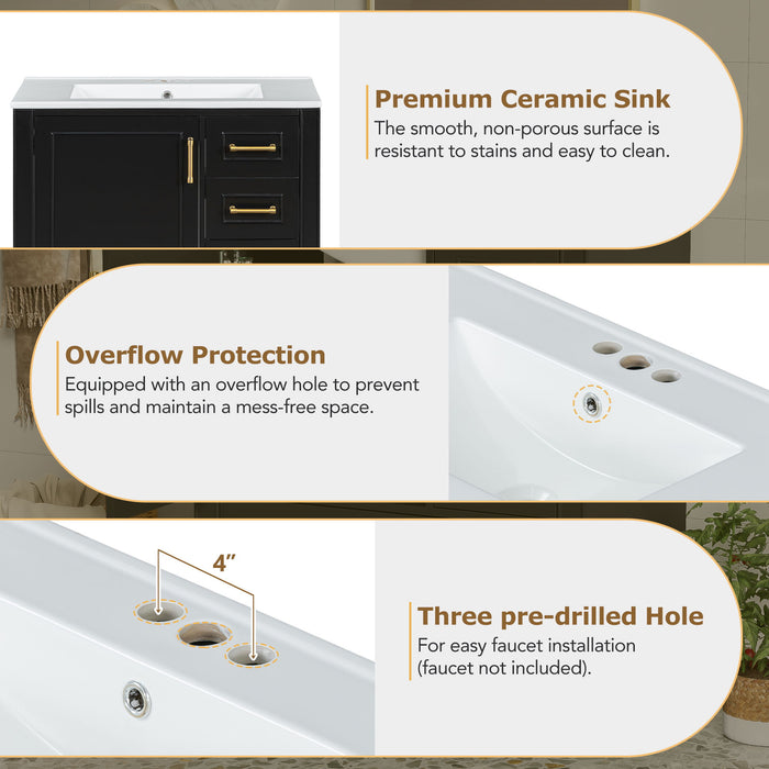 Traditional Bathroom Vanity Set With Soft Close Doors