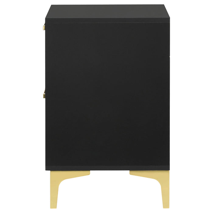 2 Drawer Rectangular Nightstand - Black