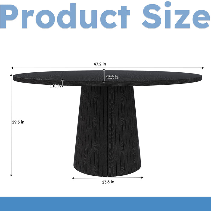 Round Dining Table With Strip Base