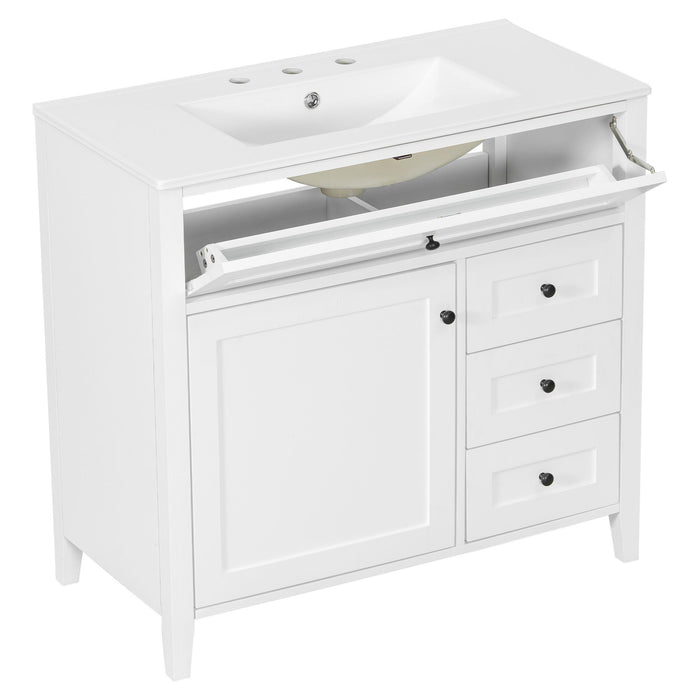 Bathroom Vanity With Sink, Cabinet With 3 Drawers And Adjustable Shelf