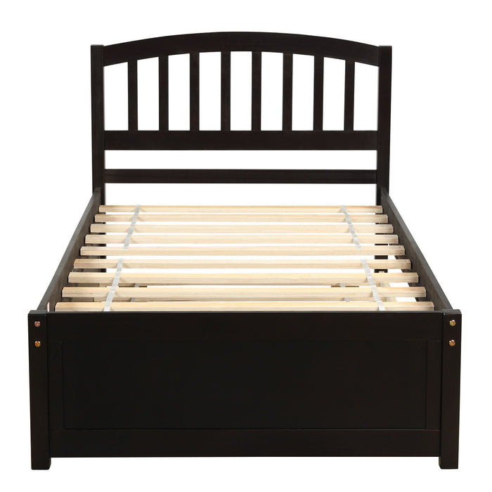 Platform Bed Wood Bed Frame With Trundle