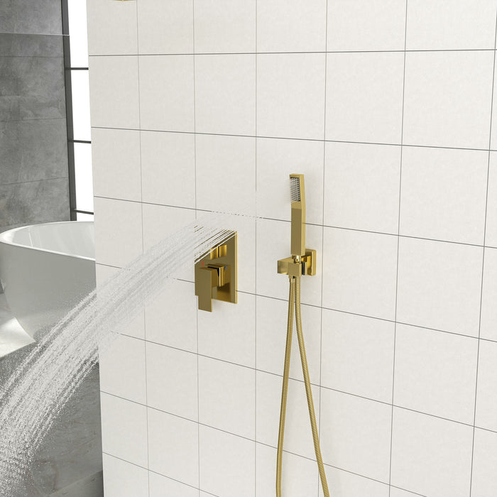 Luxury Dual Shower Head System 12" Ceiling Mount With Rough In Valve, Stainless Steel And Brass