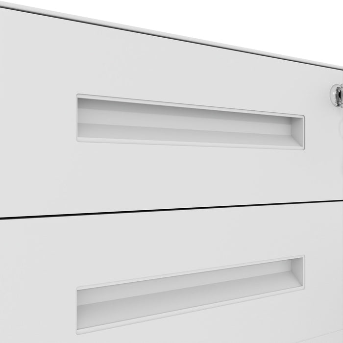 3-Drawer Mobile File Cabinet With Lock, On Casters, Holds A4/Letter Files