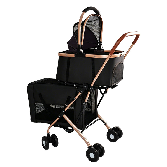 Double Pet Stroller For Dogs And Cats