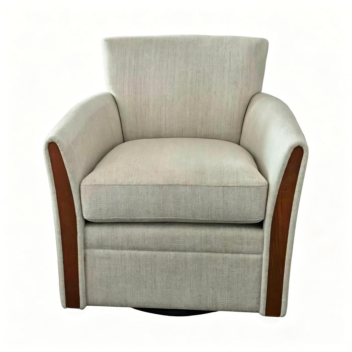 Swivel Accent 360° Rotating Armchair With Turntable Base For Living Room - Cream Beige