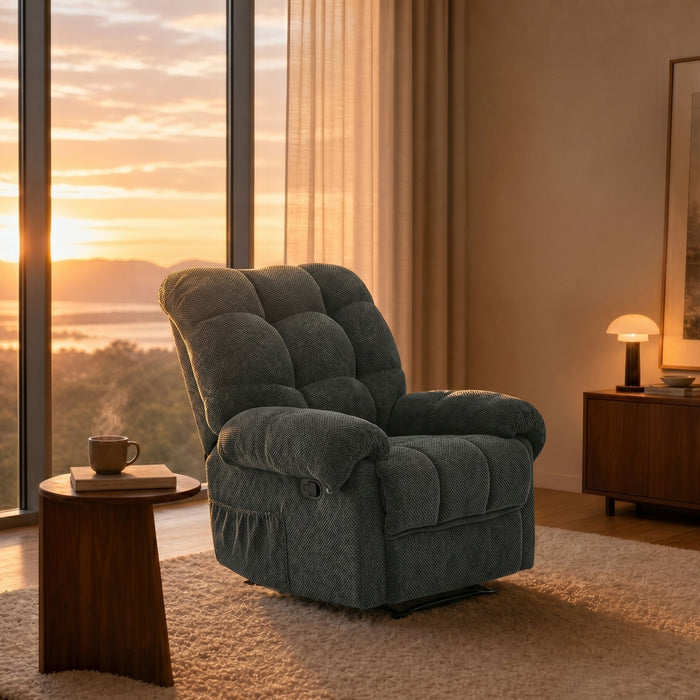 Manual Recliner, Padded Footrest
