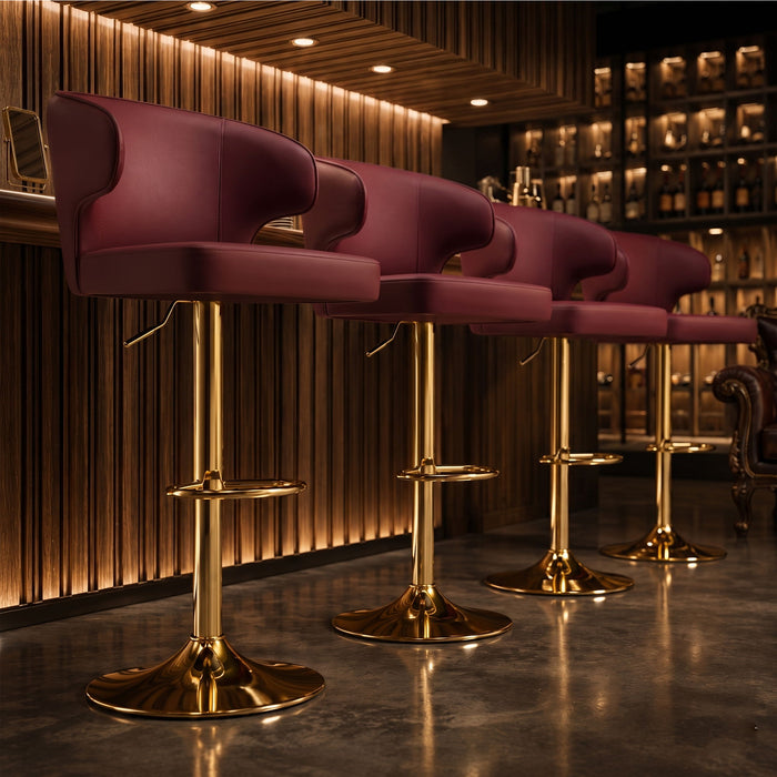 Adjustable Swivel Bar Chair With High Back Support