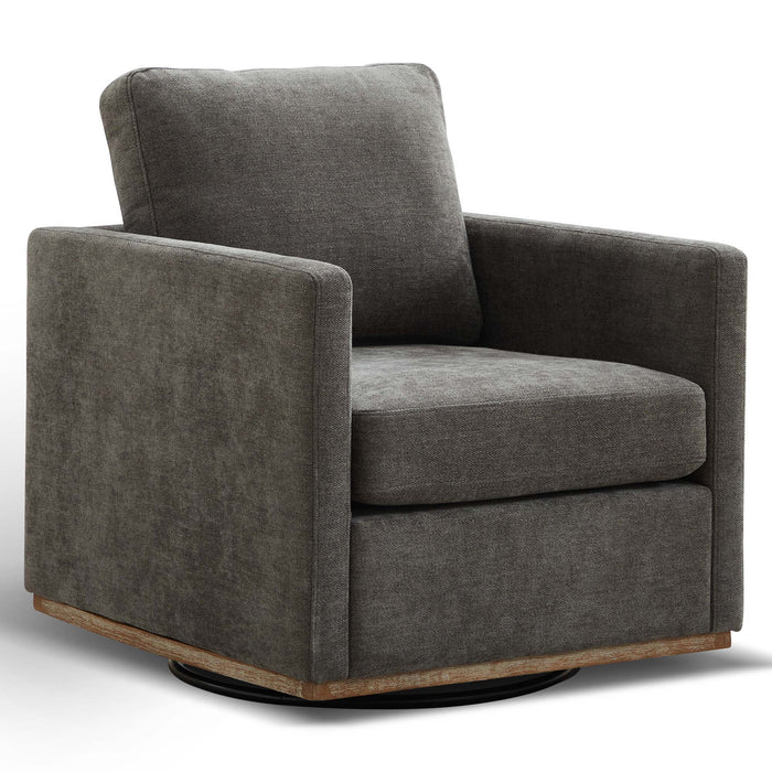 Square Upholstered Swivel Accent Chair