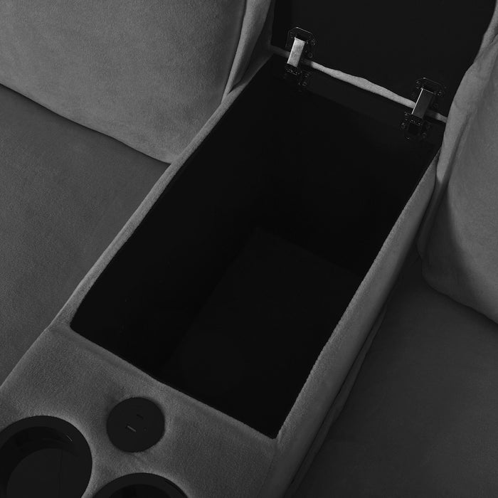 Modular Cloud Couch Sofa With Cup Holders & Storage, USB Port
