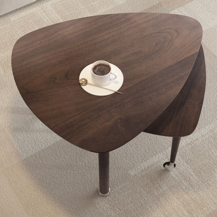 360 Degree Rotatable Coffee Table With Solid Legs