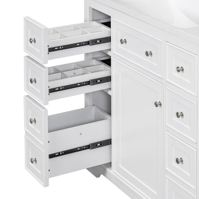 Modern Bathroom Vanity Base Only With 1 Cabinet And 6 Drawers