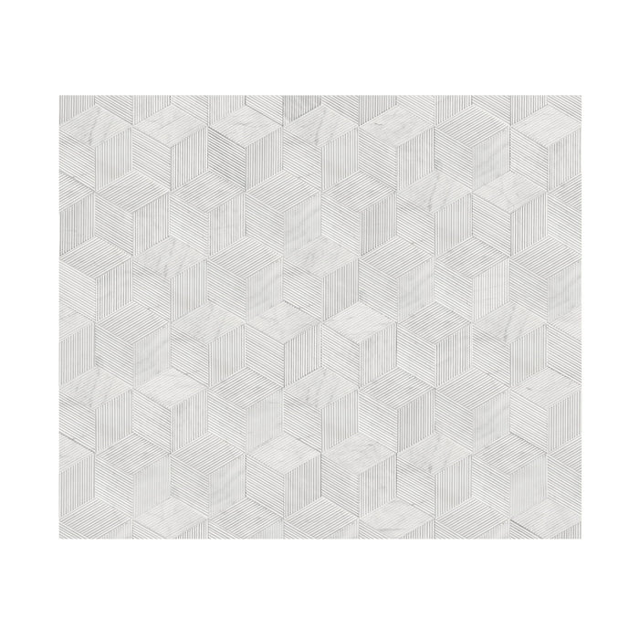 Hexagon Natural Stone Marble Tile, 3D Fluted (Set of 12)