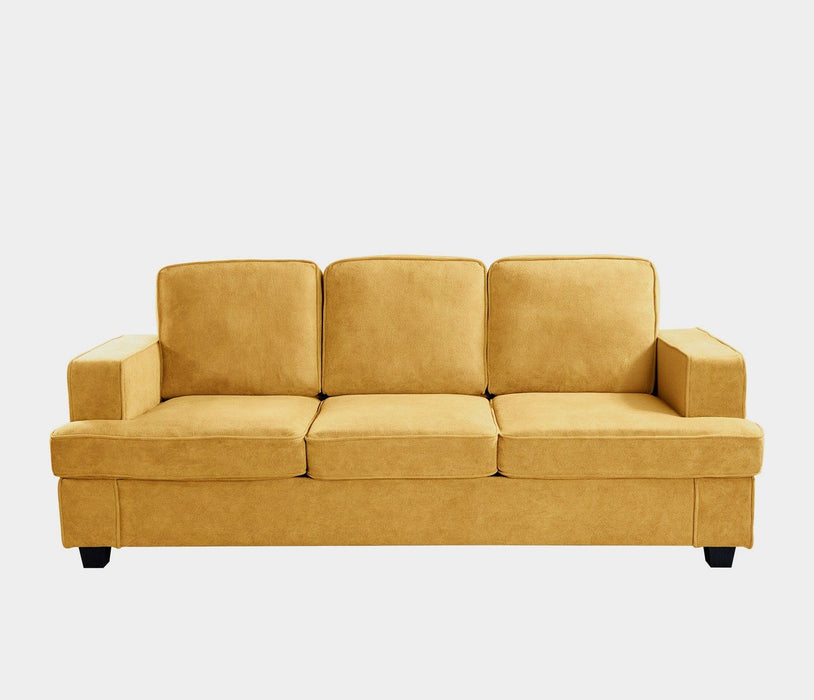 Modern Sofa, Comfortable 3 Seater Couch With Deep Seating, Loose Back Cushions, Wide Arms