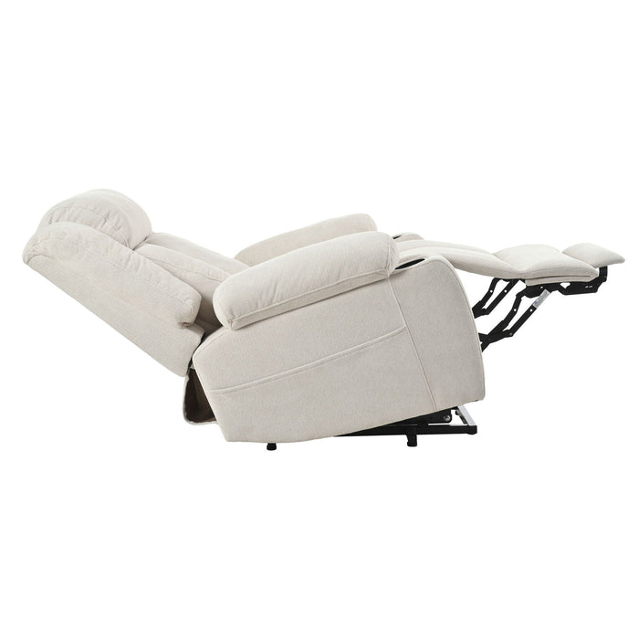 Power Lift Recliner Chair With Extended Footrest, Remote Control, Cup Holders, And Side Pockets