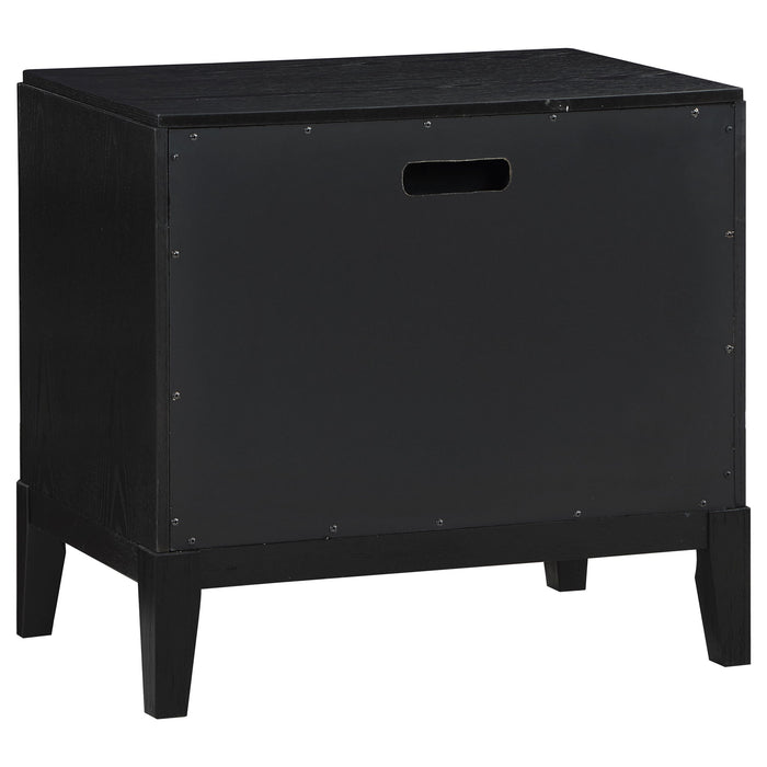 Mason - 2 Drawer Nightstand With Fluted Design - Black