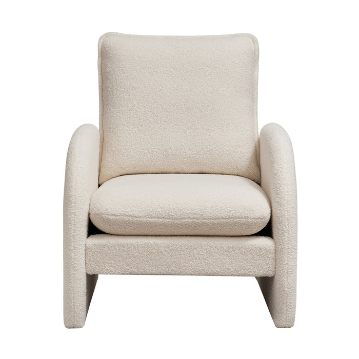 Modern Sherpa Upholstered Accent Chair, Comfortable Living Room Armchair, Lounge Chair For Bedroom, And Office