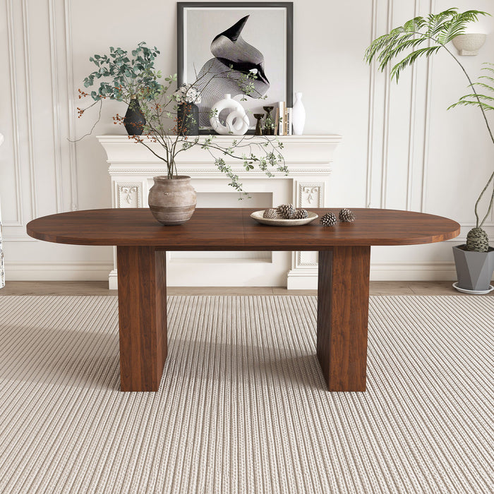 Modern Farmhouse Oval Dining Table With Slim Base