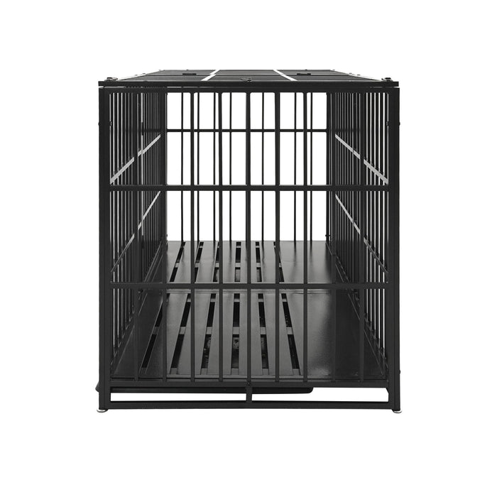 Extra Large Heavy Duty Dog Crate With Removable Pans For Dogs - Black