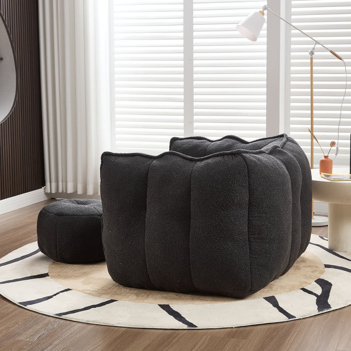 Soft Chenille Bean Bag Chair With High Resilient Foam