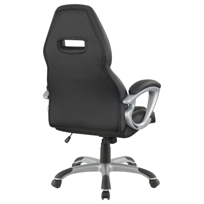 Bruce - Upholstered Adjustable Home Office Chair With Ergonomic Support And Smooth Swivel Function - Black