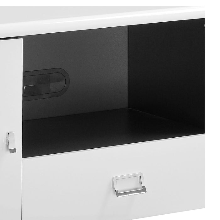 2 Drawer TV With Pulls, Storage Furniture For Living Room - White