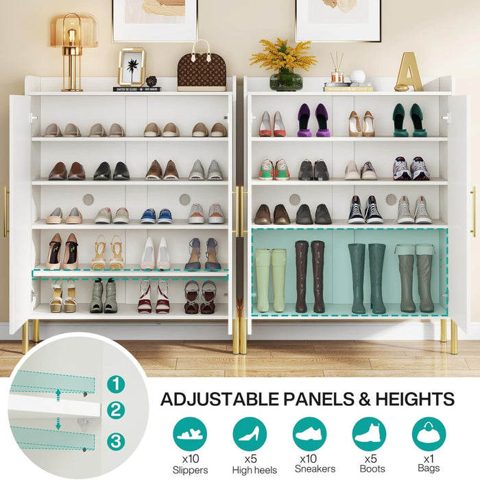 6 Tier Entryway Shoe Cabinet With Doors