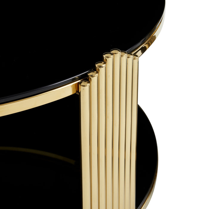 Round Table With Double Layer Storage