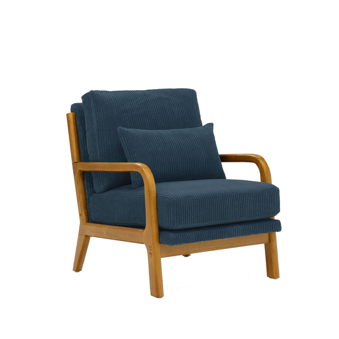 Upholstered Armchair With Back Support Pillow