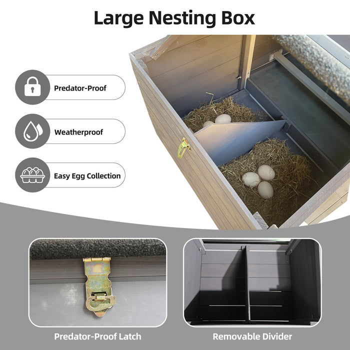 Large Outdoor Hen House With Run And Nesting Box Poultry Cage