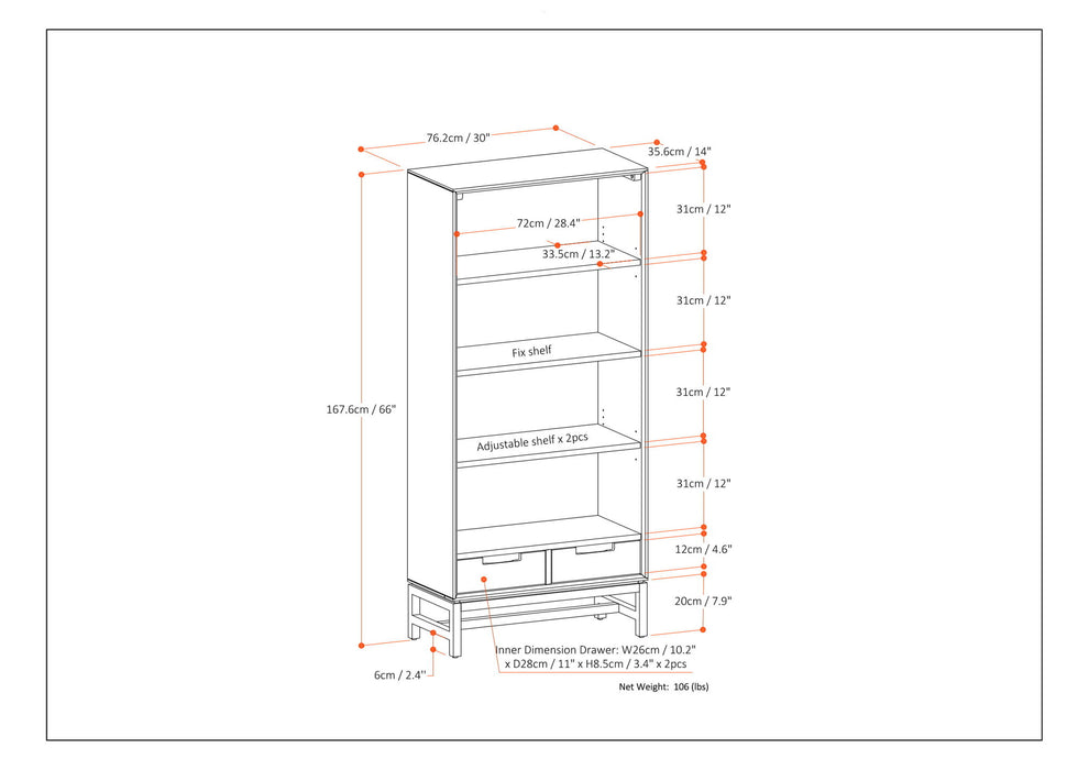 Banting - Bookcase - Walnut Veneer