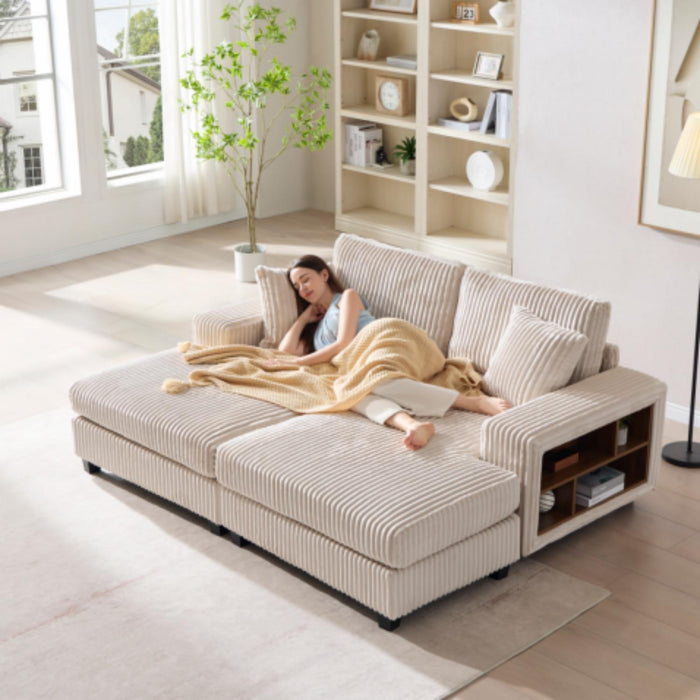 Convertible Sectional Sofa, Sleeper Oversized Living Room Lounge