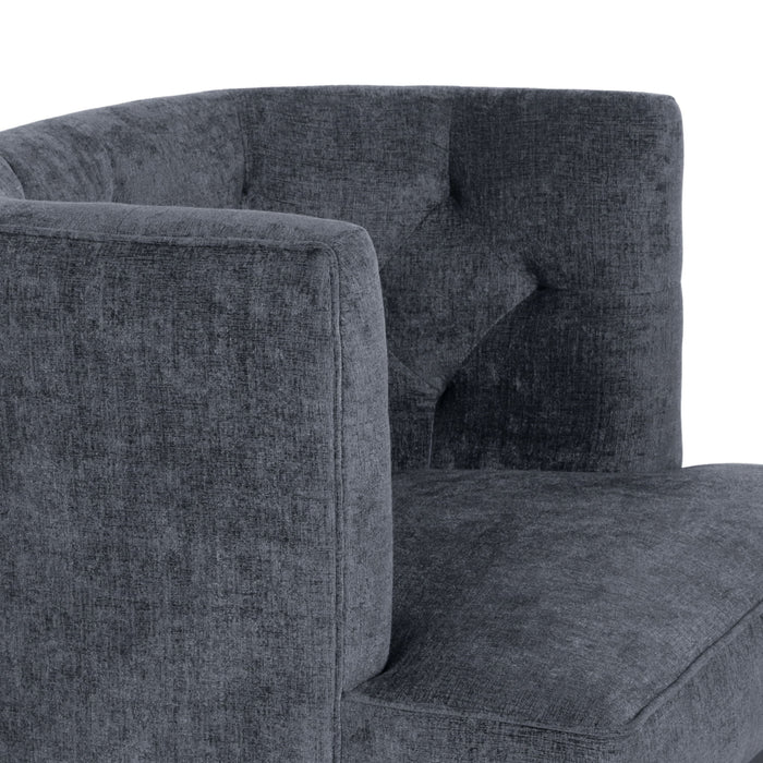 Contemporary Accent Chair With Tufted Diamond Stitching - Charcoal