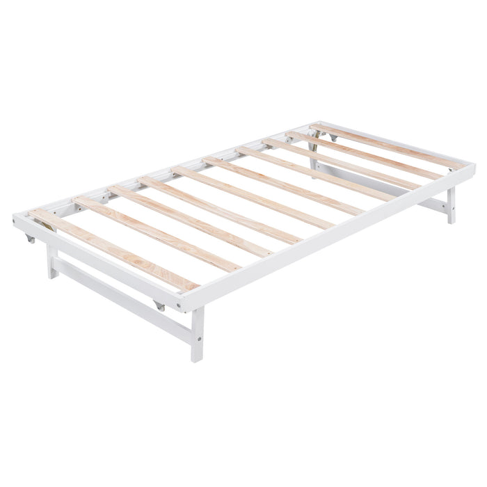 Platform Bed With Adjustable Trundle