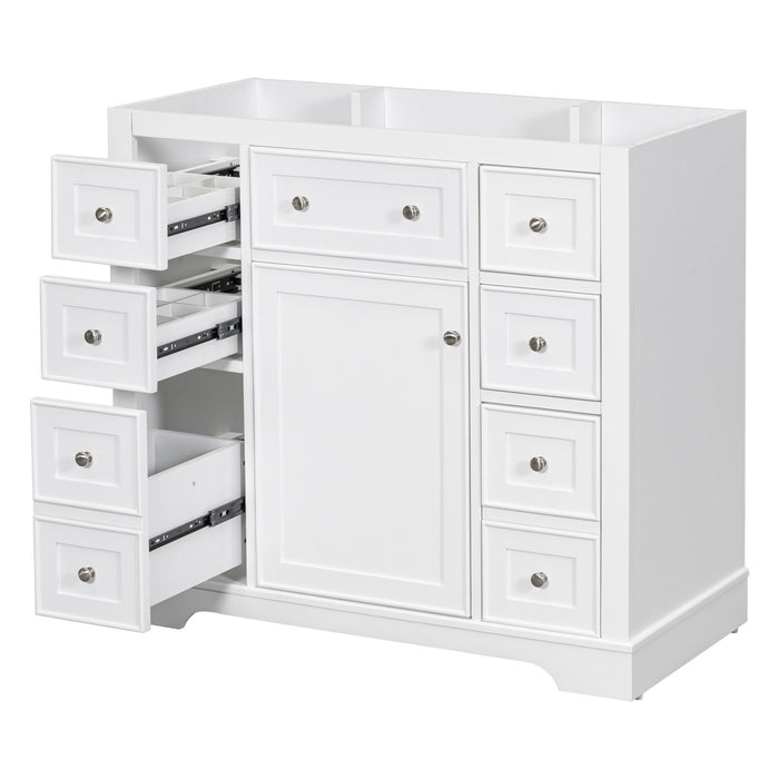 Modern Bathroom Vanity Base Only With 1 Cabinet And 6 Drawers