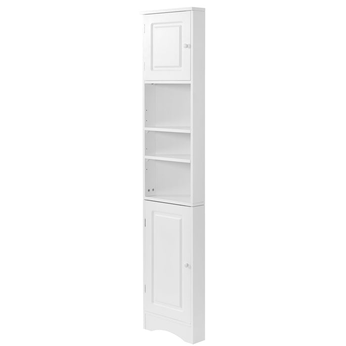 Multi Functional Corner Cabinet With Adjustable Shelves And 2 Doors