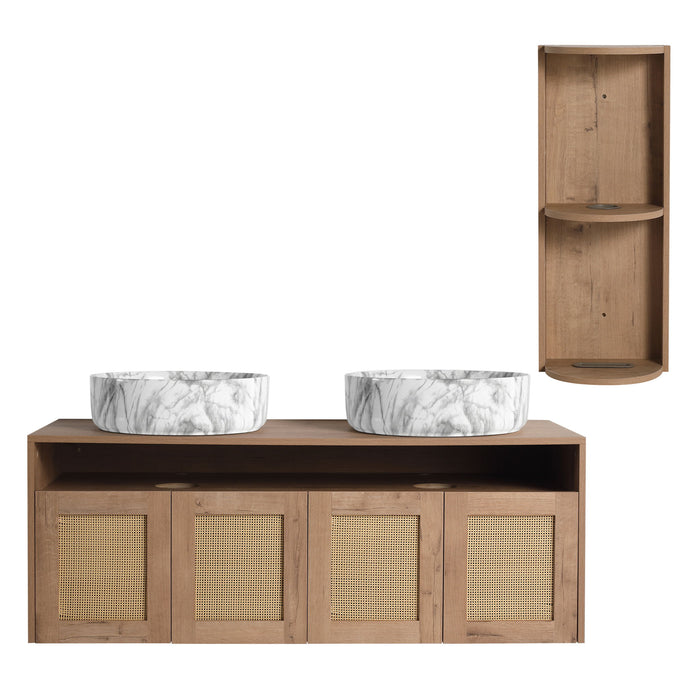 Bathroom Vanity & Art Sink And Storage Rack, Float Mounting Design