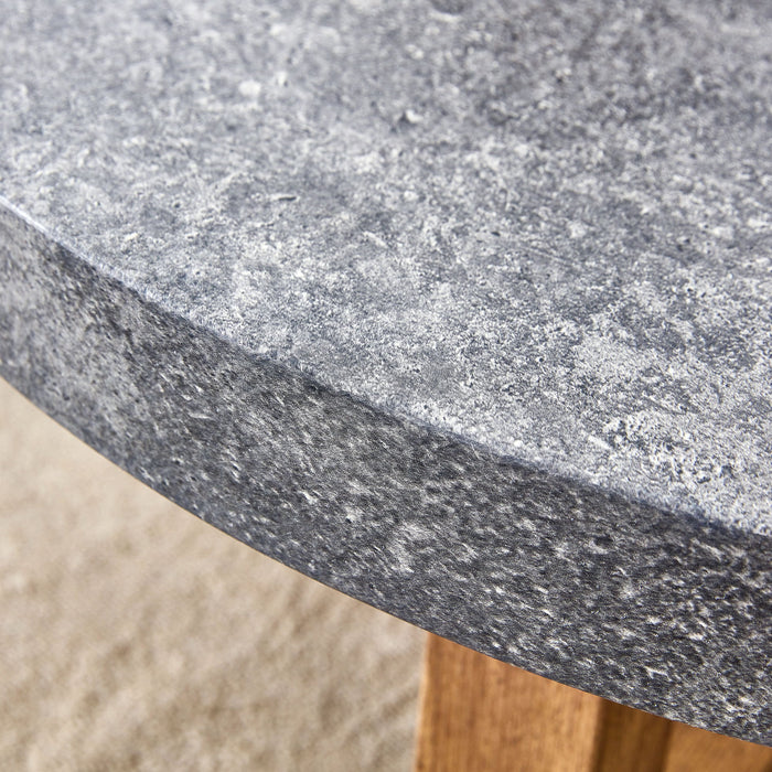 Modern Retro Texture Round Coffee Table With Crossed Legs - Gray