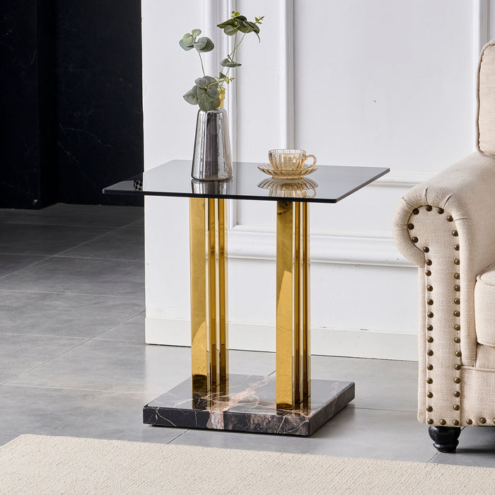 Side Table - Gray / Gold
