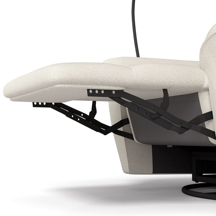 270° Power Swivel Rocker Recliner Chair With Phone Holder, Electric Glider Reclining Sofa With USB Ports For Living Room Bedroom - Beige