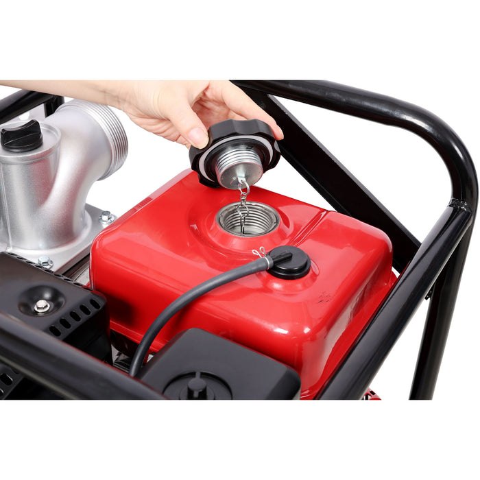 Gasoline Powered Water Pump 3" Inlet & Outlet, 264Gpm Flow, 7Hp Engine - Black / Red