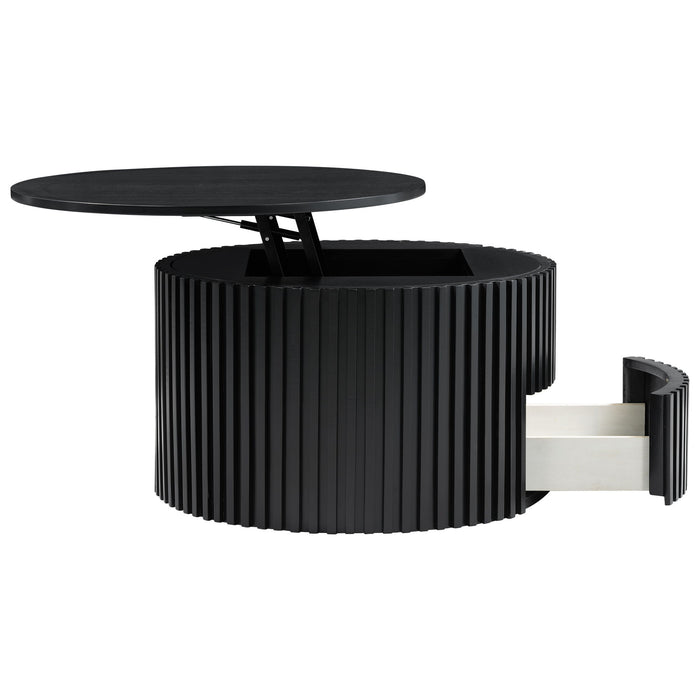Round Lift Top Coffee Table With Hidden Storage For Living Room